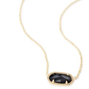 Kendra Scott Elisa Gold Pendant Necklace In Black
